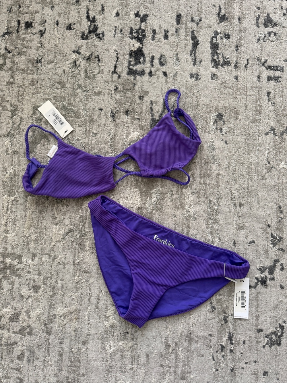 NWT Frankie’s Bikinis Ribbed Swimwear Set 2020 L